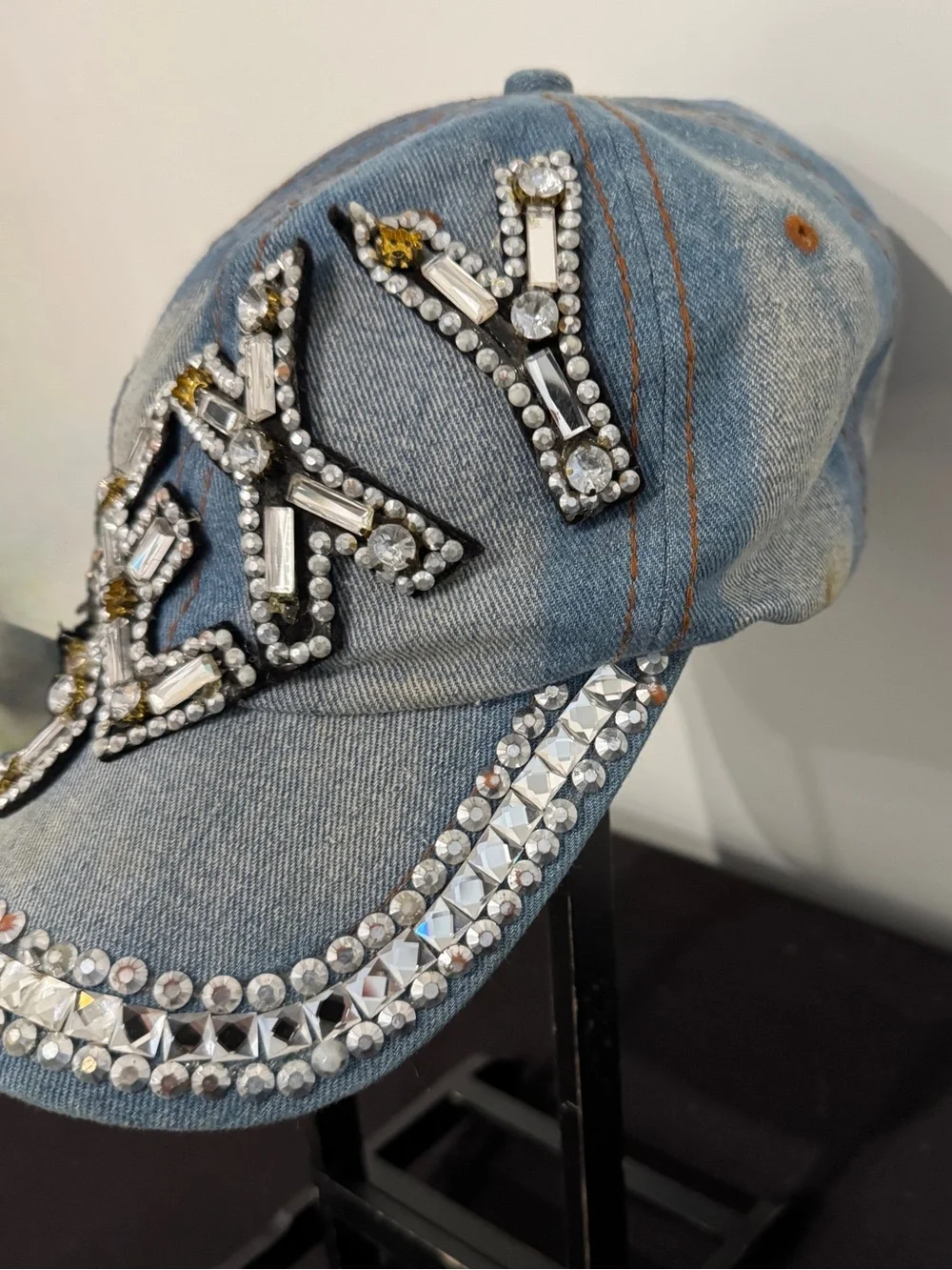 Denim Rhinestone Embellished SEXY Baseball Cap